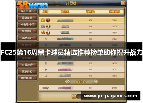 FC25第16周黑卡球员精选推荐榜单助你提升战力 FC25第16周黑卡球员精选推荐榜单助你提升战力